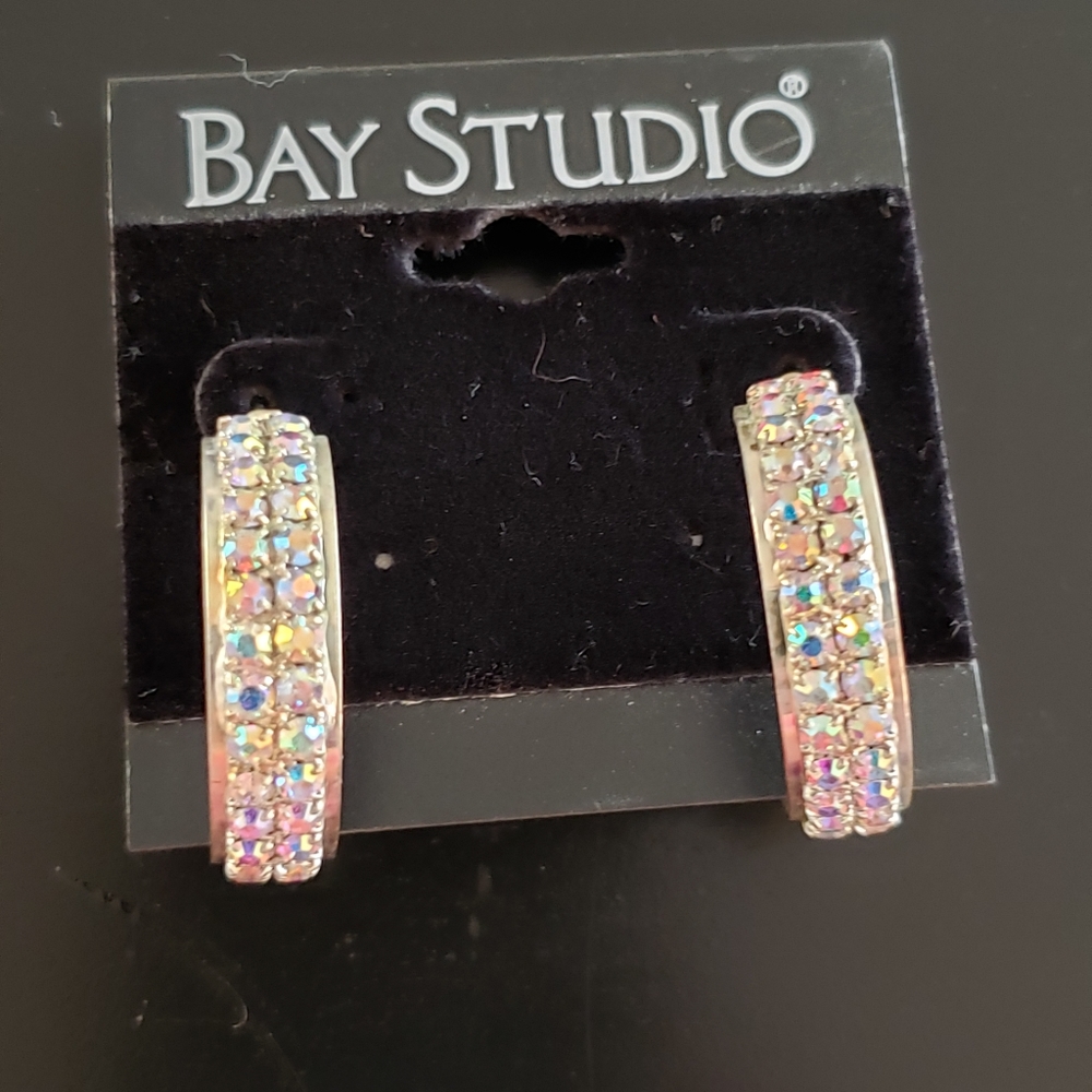 🔥3/$20 Iridescent Crystal Hoop Earings Bay Studio